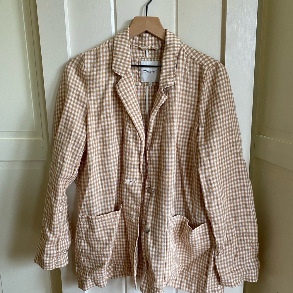 Madewell linen gingham blazer